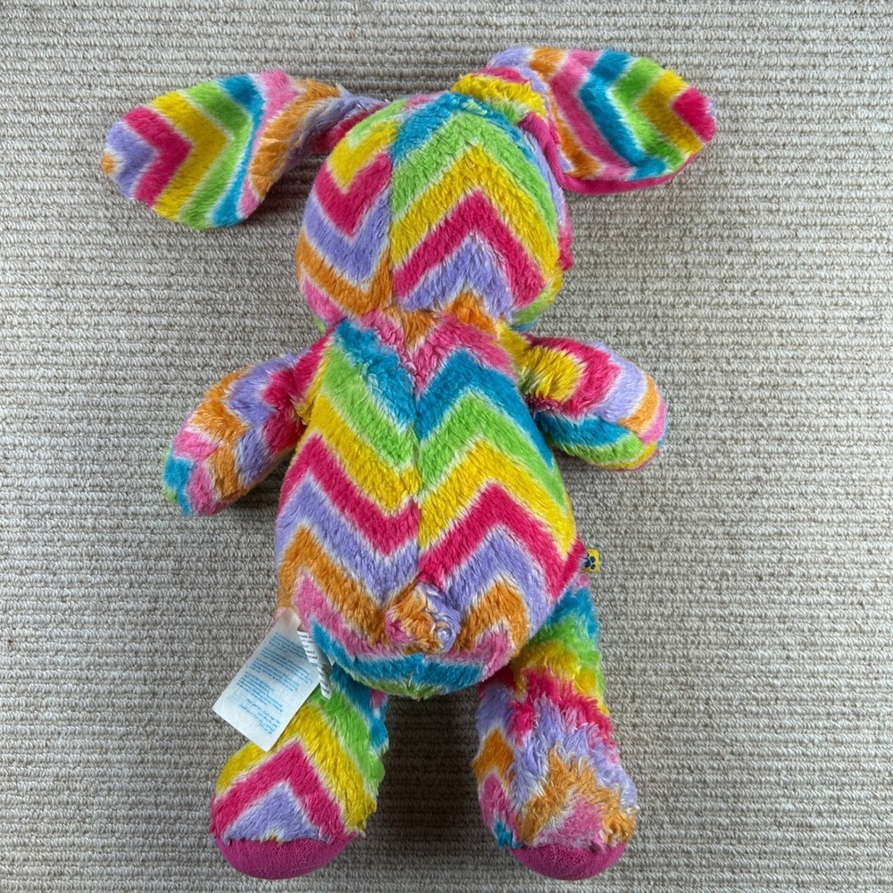 Build-A-Bear‎ Rainbow Chevron Bunny Plush Kids Retired VTG 2014 - Picture 2 of 12
